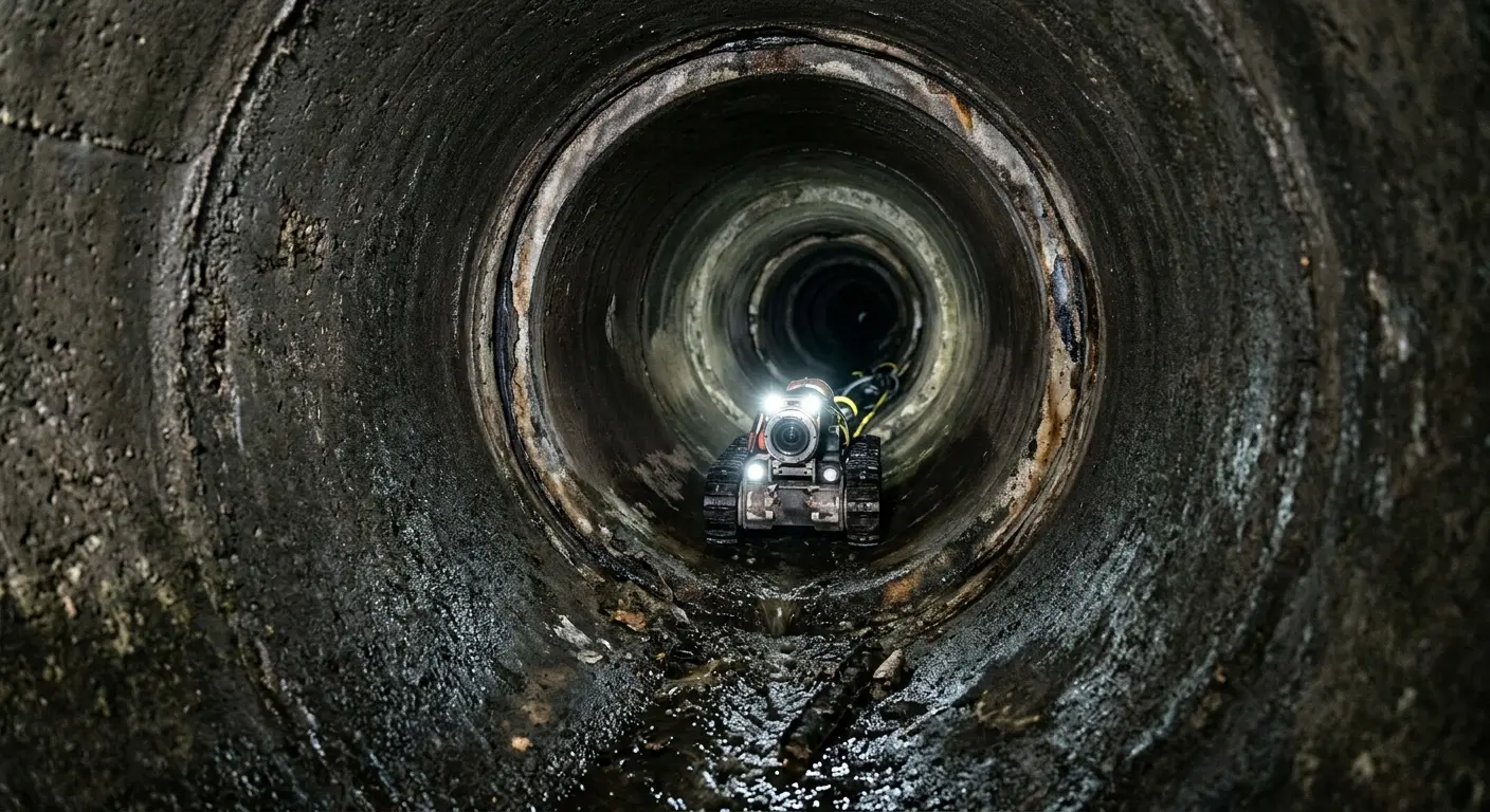 Robotic sewer camera inspecting pipe interior for Drain Snake Service in Salt Lake City